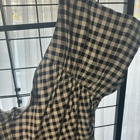 Torrid Retro Chic Black and White Gingham Off the Shoulder A-Line Midi Dress EUC - Picture 8 of 10